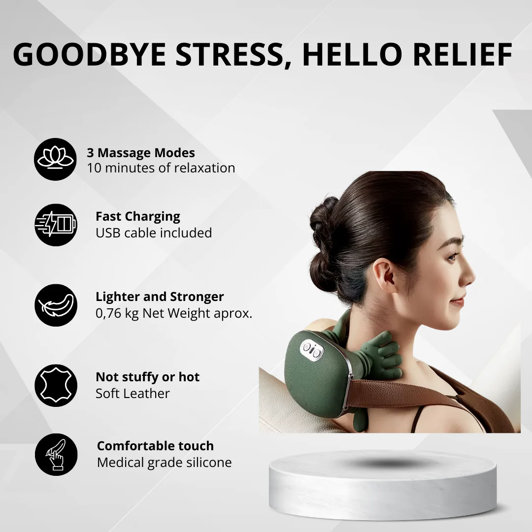 Wireless Neck & Shoulder Massager Shawl — Deep Kneading + Heat (Cordless)